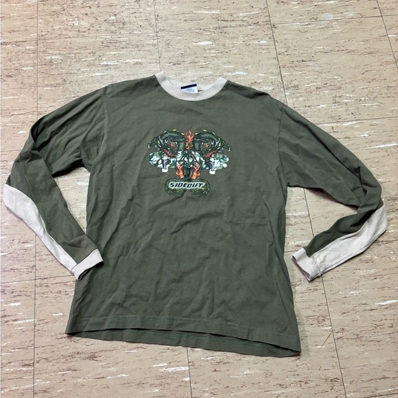 Sideout Other - Youth XL Sideout Skater Dragon Flame Green Long Sleeve Shirt *Flaw
